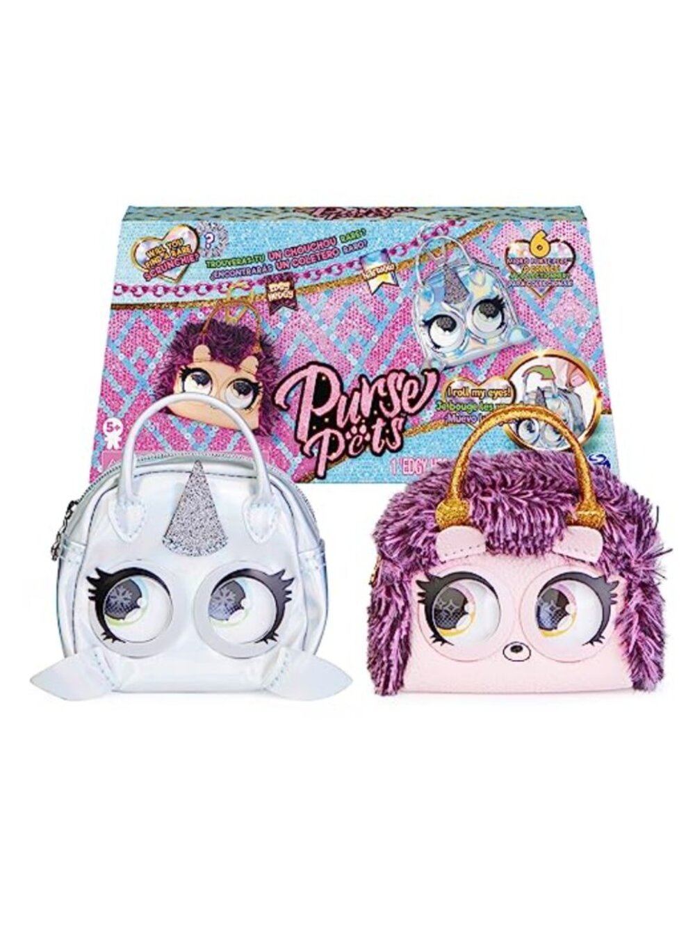 Mini Purse Pets 2-Pack Faux Leather Shoulder Crossbody Kids Toy